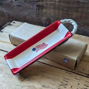 Vintage New in Original Box Russ Berrie Co Butter Dish Americana